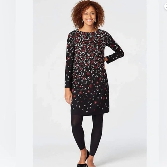 J. Jill Floral Print Long Sleeve Dress Size M - Picture 9 of 9